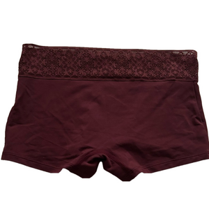 Tommy John Cool Cotton Lace Waistband Boy-short Wine-tasting Size XS NWT